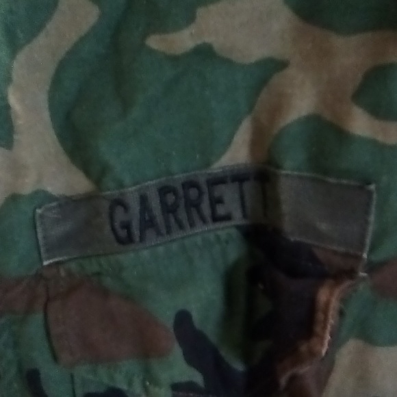 Vintage US army camouflage jacket zipper buttons with American flag patch USED - Picture 4 of 10